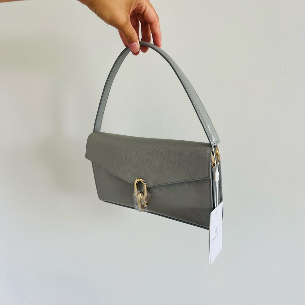 NEW ANINE BING colette bag in grey saffiano - Picture 6 of 12